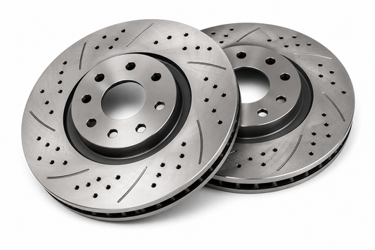 Front Brake Disc Pair – Drilled & Slotted