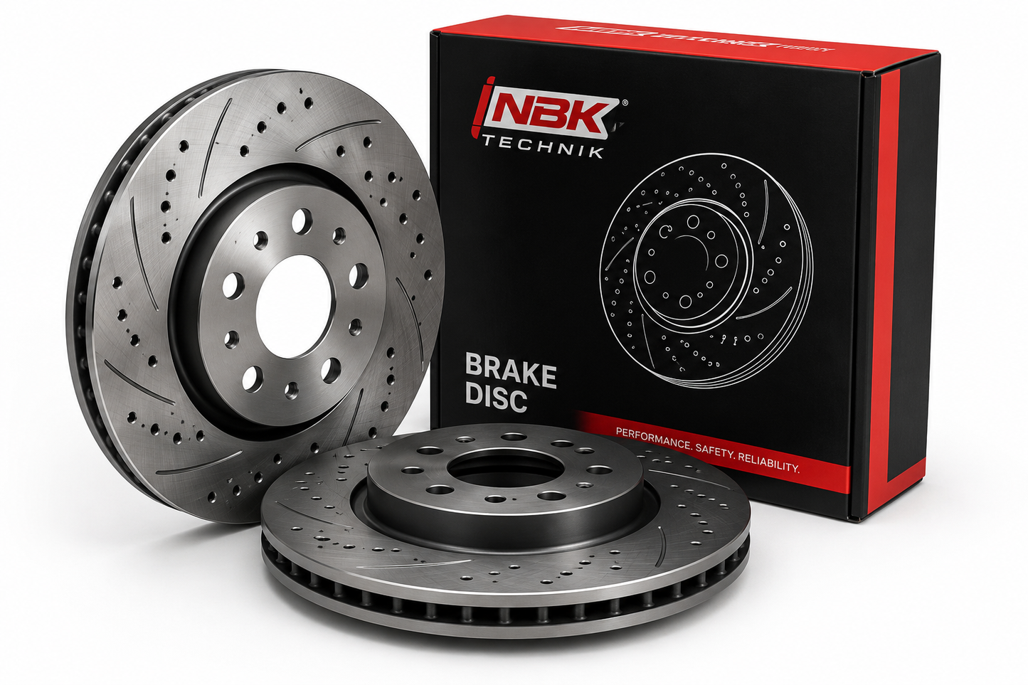 Front Brake Disc Pair – Drilled & Slotted