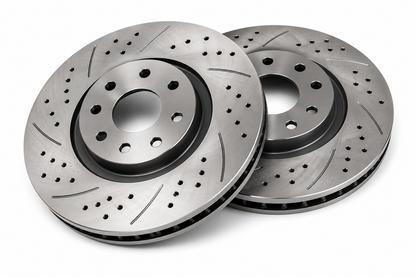 Front Brake Disc Pair – Drilled & Slotted
